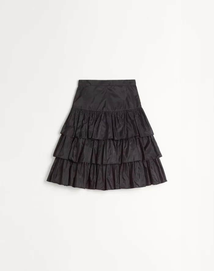 Valentino Skirts Woman Ruffled Taffeta Skirt For Woman In Amethyst Amethyst