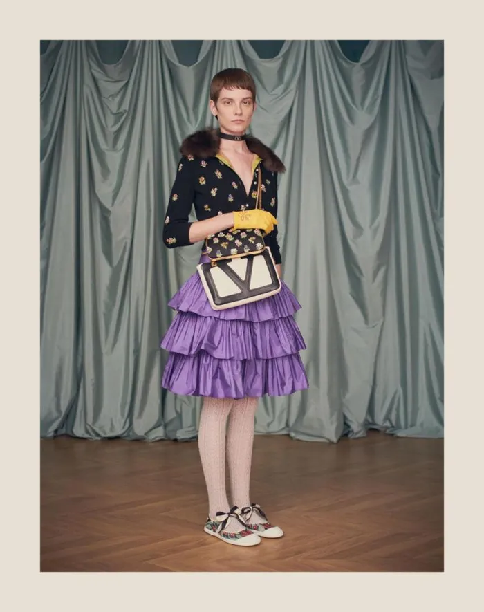 Valentino Skirts Woman Ruffled Taffeta Skirt For Woman In Amethyst Amethyst Valentino Skirts Woman Ruffled Taffeta Skirt For Woman In Amethyst Amethyst