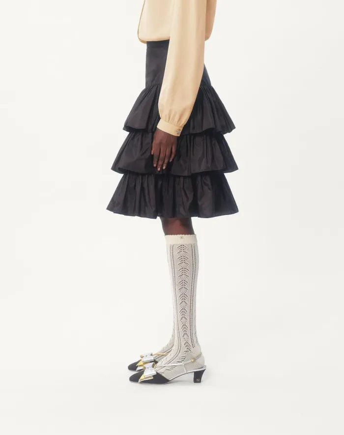 Valentino Skirts Woman Ruffled Taffeta Skirt For Woman In Amethyst Amethyst Valentino Skirts Woman Ruffled Taffeta Skirt For Woman In Amethyst Amethyst