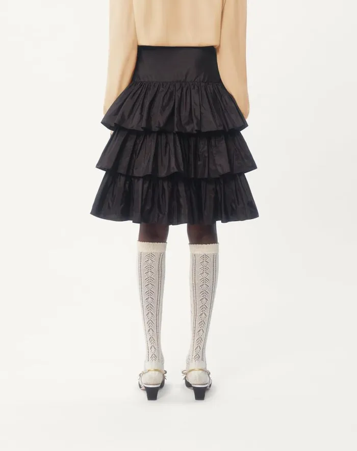 Valentino Skirts Woman Ruffled Taffeta Skirt For Woman In Amethyst Amethyst Valentino Skirts Woman Ruffled Taffeta Skirt For Woman In Amethyst Amethyst