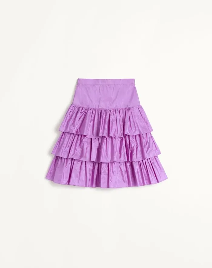 Valentino Skirts Woman Ruffled Taffeta Skirt For Woman In Amethyst Amethyst Valentino Skirts Woman Ruffled Taffeta Skirt For Woman In Amethyst Amethyst