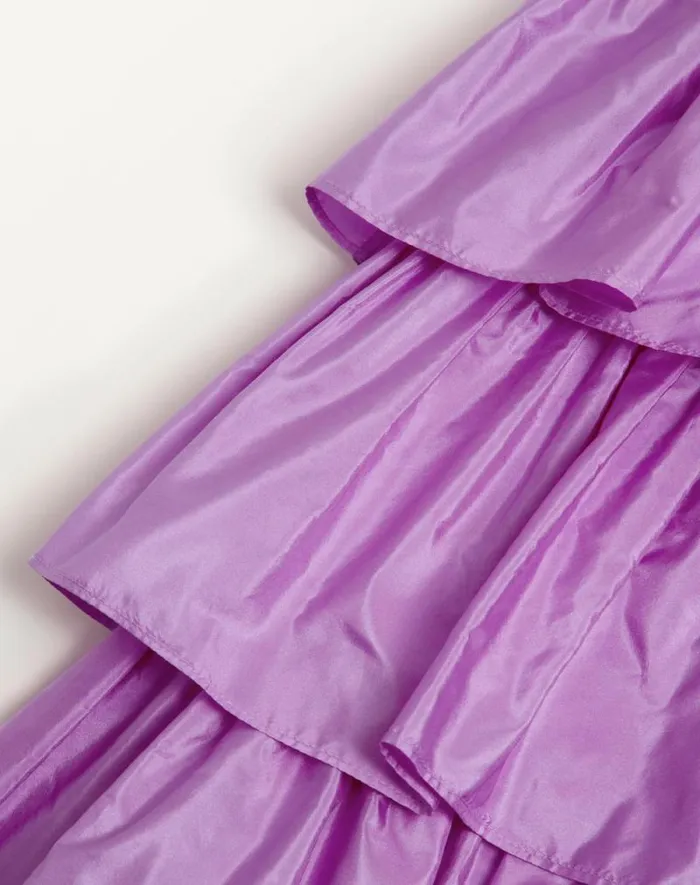 Valentino Skirts Woman Ruffled Taffeta Skirt For Woman In Amethyst Amethyst Valentino Skirts Woman Ruffled Taffeta Skirt For Woman In Amethyst Amethyst