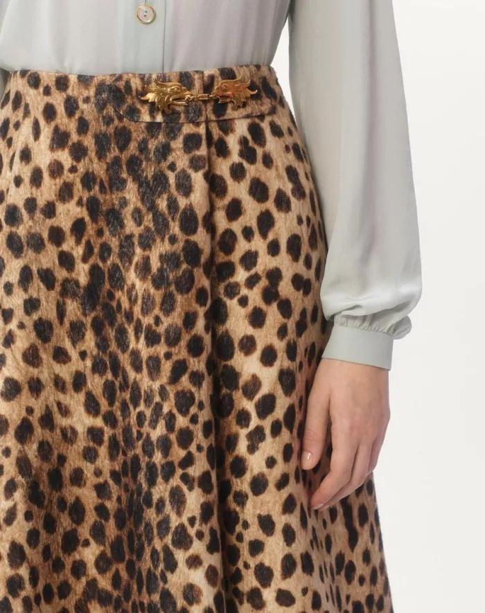 Valentino Skirts Woman Wool Cloth Skirt In Jaguar Spots Print For Woman In Animal Print Animal Print Valentino Skirts Woman Wool Cloth Skirt In Jaguar Spots Print For Woman In Animal Print Animal Print