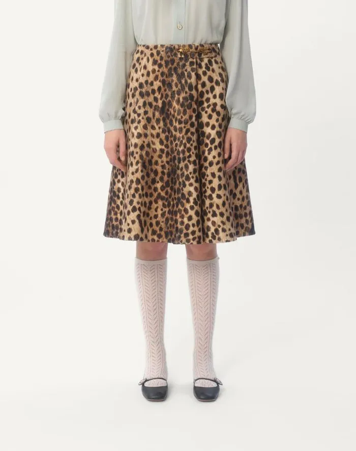 Valentino Skirts Woman Wool Cloth Skirt In Jaguar Spots Print For Woman In Animal Print Animal Print Valentino Skirts Woman Wool Cloth Skirt In Jaguar Spots Print For Woman In Animal Print Animal Print