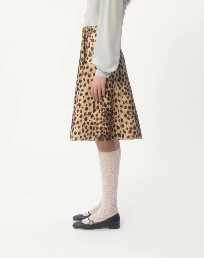 Valentino Skirts Woman Wool Cloth Skirt In Jaguar Spots Print For Woman In Animal Print Animal Print Valentino Skirts Woman Wool Cloth Skirt In Jaguar Spots Print For Woman In Animal Print Animal Print