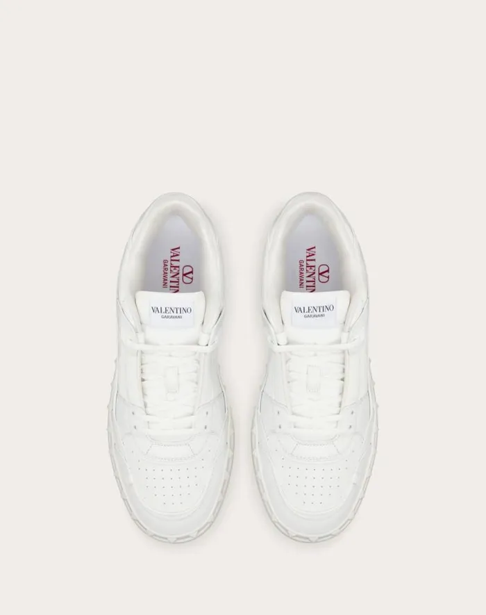 Valentino Sneakers Man Freedots Lowtop Sneaker In Calfskin For Man In White White Valentino Sneakers Man Freedots Lowtop Sneaker In Calfskin For Man In White White