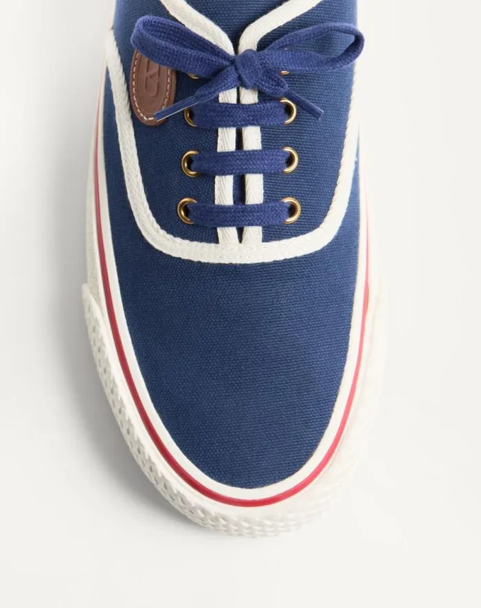 Valentino Sneakers Man Nojoke Sneaker In Canvas Fabric For Man In Indigoivorycuir Indigoivorycuir Valentino Sneakers Man Nojoke Sneaker In Canvas Fabric For Man In Indigoivorycuir Indigoivorycuir