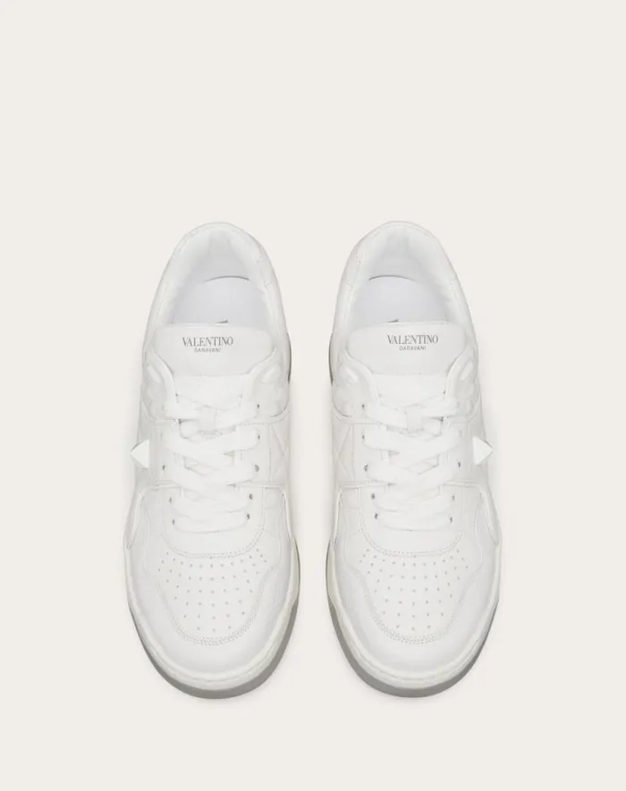 Valentino Sneakers Man One Stud Lowtop Nappa Sneaker For Man In White White Valentino Sneakers Man One Stud Lowtop Nappa Sneaker For Man In White White