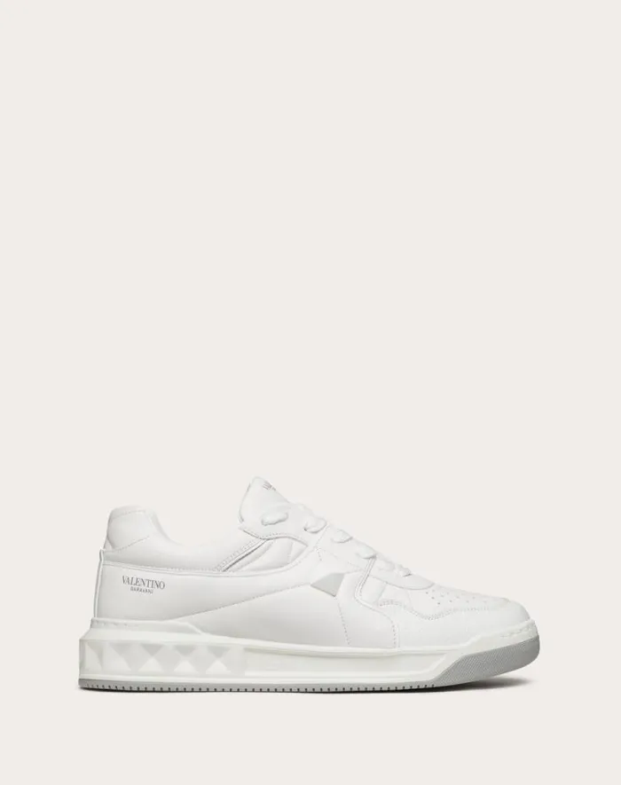 Valentino Sneakers Man One Stud Lowtop Nappa Sneaker For Man In White White Valentino Sneakers Man One Stud Lowtop Nappa Sneaker For Man In White White