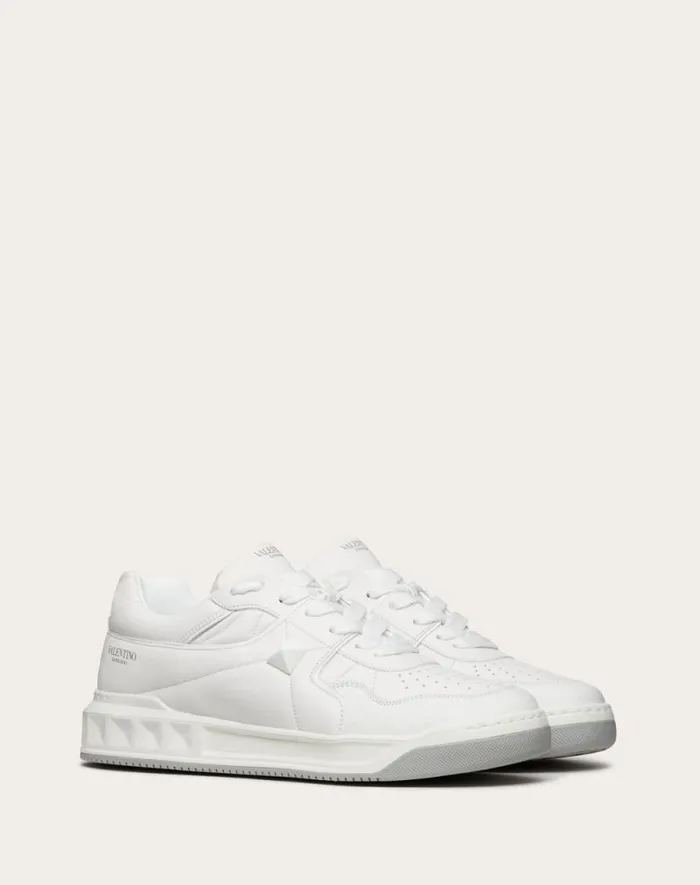 Valentino Sneakers Man One Stud Lowtop Nappa Sneaker For Man In White White Valentino Sneakers Man One Stud Lowtop Nappa Sneaker For Man In White White