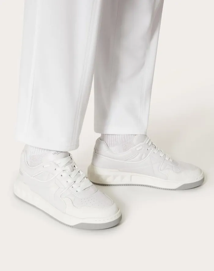 Valentino Sneakers Man One Stud Lowtop Nappa Sneaker For Man In White White Valentino Sneakers Man One Stud Lowtop Nappa Sneaker For Man In White White