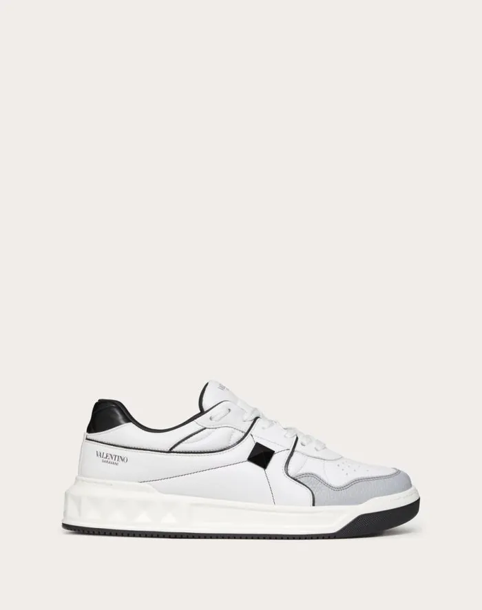 Valentino Sneakers Man One Stud Lowtop Nappa Sneaker For Man In White White Valentino Sneakers Man One Stud Lowtop Nappa Sneaker For Man In White White