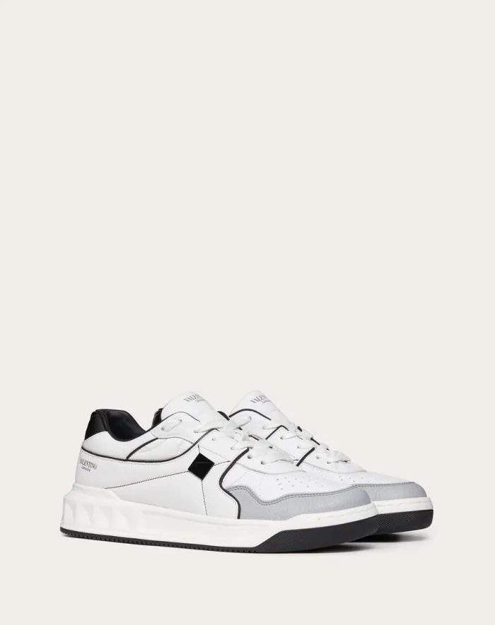 Valentino Sneakers Man One Stud Lowtop Nappa Sneaker For Man In White White Valentino Sneakers Man One Stud Lowtop Nappa Sneaker For Man In White White