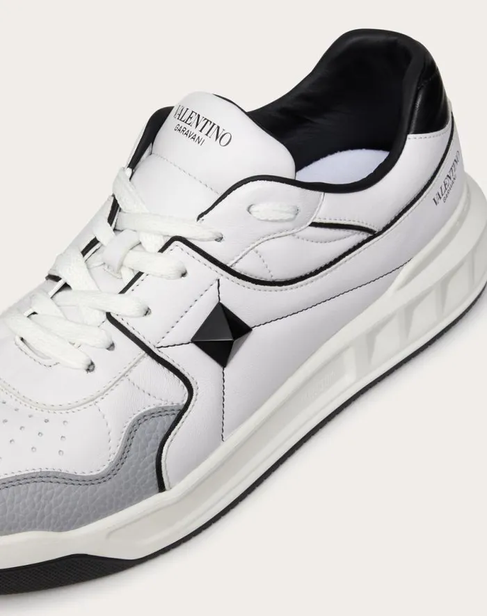 Valentino Sneakers Man One Stud Lowtop Nappa Sneaker For Man In White White Valentino Sneakers Man One Stud Lowtop Nappa Sneaker For Man In White White