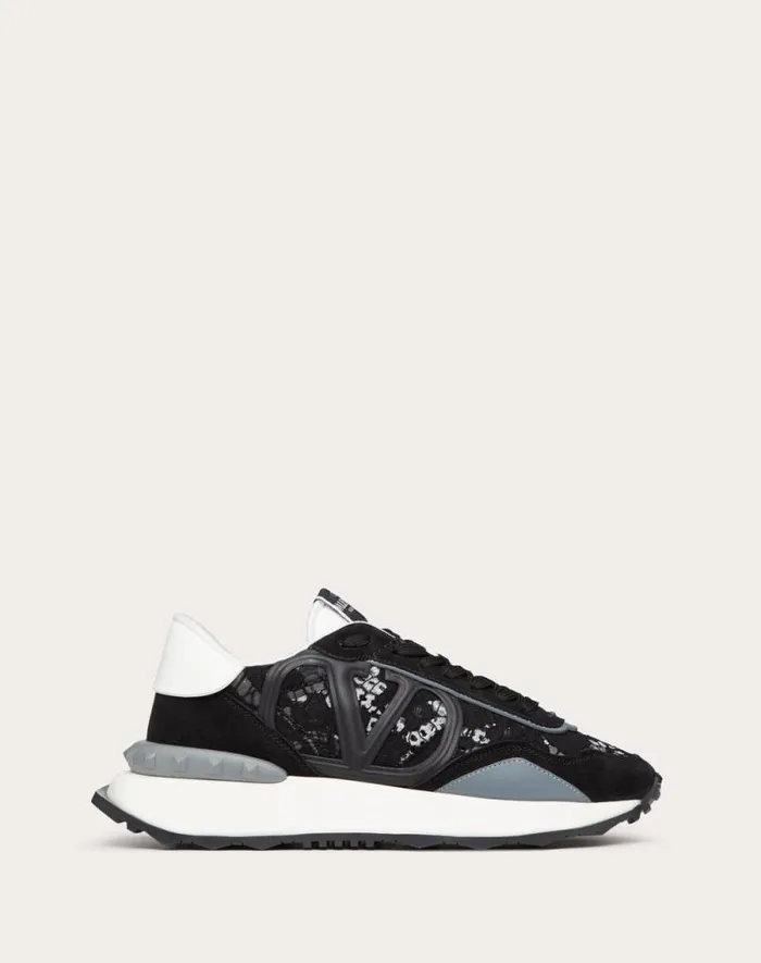 Valentino Sneakers Woman Lace And Mesh Lacerunner Sneaker For Woman In Blackpastel Graystone Blackpastel Graystone Valentino Sneakers Woman Lace And Mesh Lacerunner Sneaker For Woman In Blackpastel Graystone Blackpastel Graystone