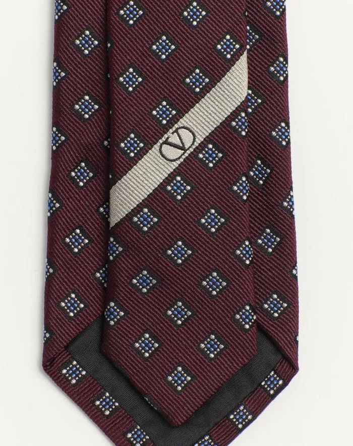 Valentino Soft Accessories Man Valentie Microcheck Silk Tie For Man In Beigeblackwhitepink Beigeblackwhitepink Valentino Soft Accessories Man Valentie Microcheck Silk Tie For Man In Beigeblackwhitepink Beigeblackwhitepink