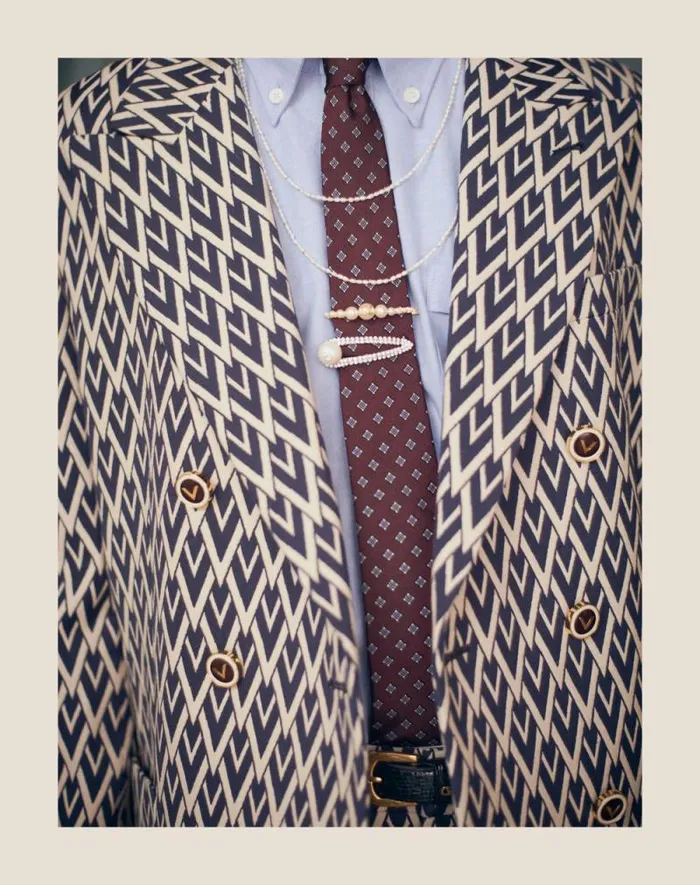 Valentino Soft Accessories Man Valentie Microcheck Silk Tie For Man In Beigeblackwhitepink Beigeblackwhitepink Valentino Soft Accessories Man Valentie Microcheck Silk Tie For Man In Beigeblackwhitepink Beigeblackwhitepink