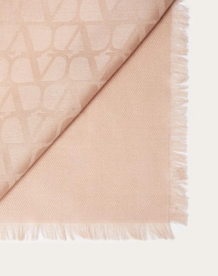Valentino Soft Accessories Woman Toile Iconographe Wool And Silk Shawl For Woman In Ivory Ivory Valentino Soft Accessories Woman Toile Iconographe Wool And Silk Shawl For Woman In Ivory Ivory