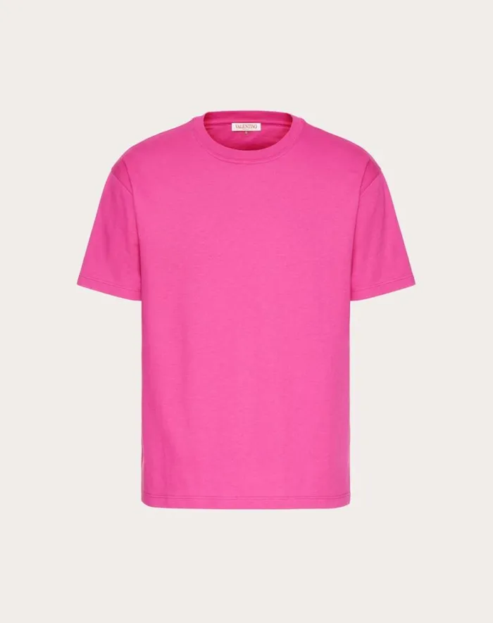 Valentino Tshirts And Sweatshirts Man Cotton Tshirt With Stud For Man In Pink Pp Pink Pp Valentino Tshirts And Sweatshirts Man Cotton Tshirt With Stud For Man In Pink Pp Pink Pp