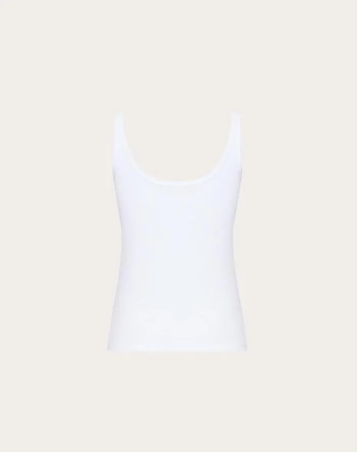 Valentino Tshirts And Sweatshirts Woman Jersey Top For Woman In White White Valentino Tshirts And Sweatshirts Woman Jersey Top For Woman In White White