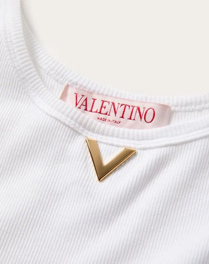 Valentino Tshirts And Sweatshirts Woman Jersey Top For Woman In White White Valentino Tshirts And Sweatshirts Woman Jersey Top For Woman In White White