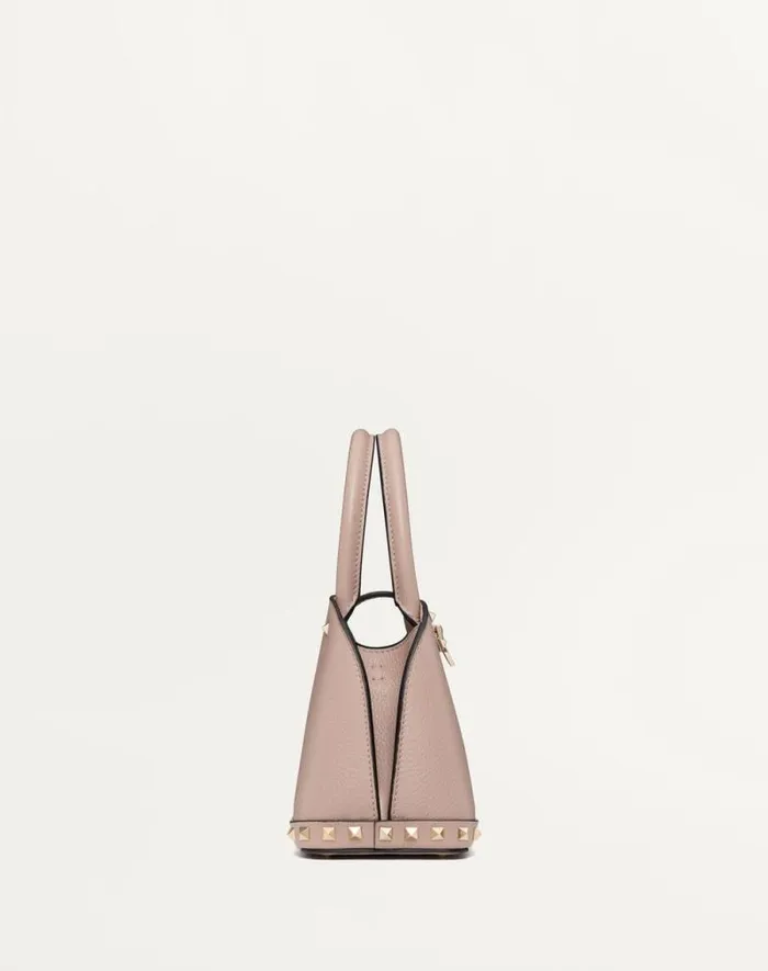 Valentino Top Handle Bags Woman Valentino Garavani Rockstud Small Handbag In Grainy Calfskin For Woman In Black Black Valentino Top Handle Bags Woman Valentino Garavani Rockstud Small Handbag In Grainy Calfskin For Woman In Black Black