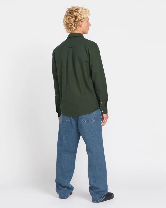 Veeco Oxford Long Sleeve Shirt 8211 Dark Forest Mens Volcom Shirts and Flannels