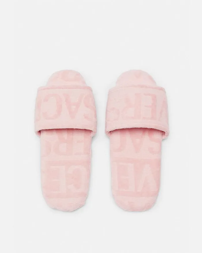 Versace Allover Slippers Pink Home and Lifestyle Versace Slippers