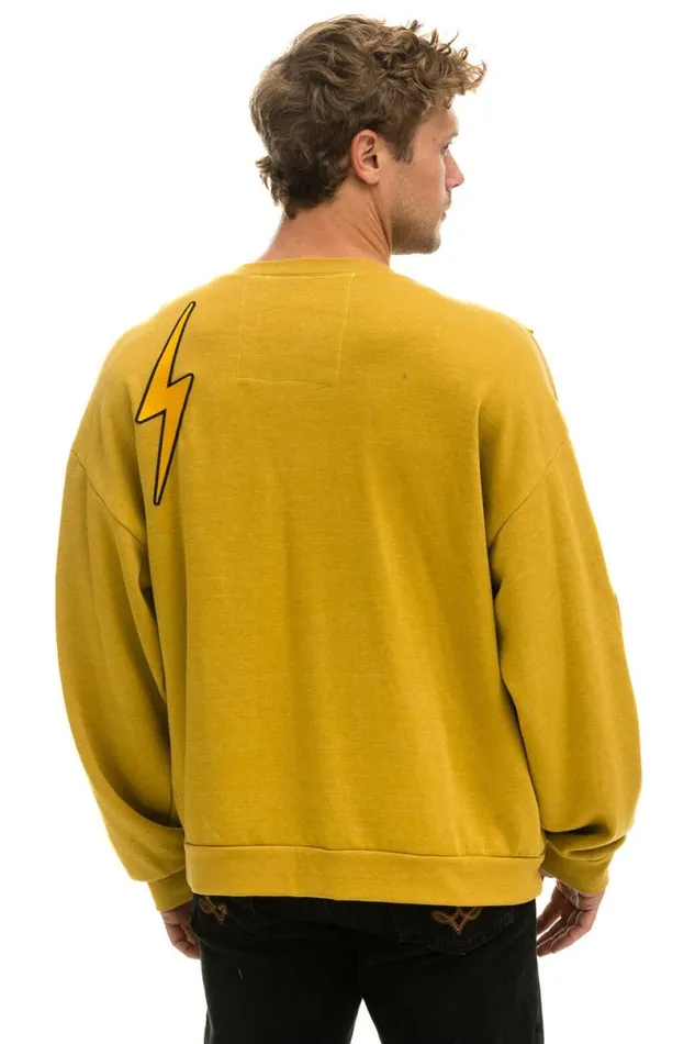 Vintage Patch Relaxed Crew Sweatshirt 8211 Khaki WomenMen Aviator Nation Sweatshirts