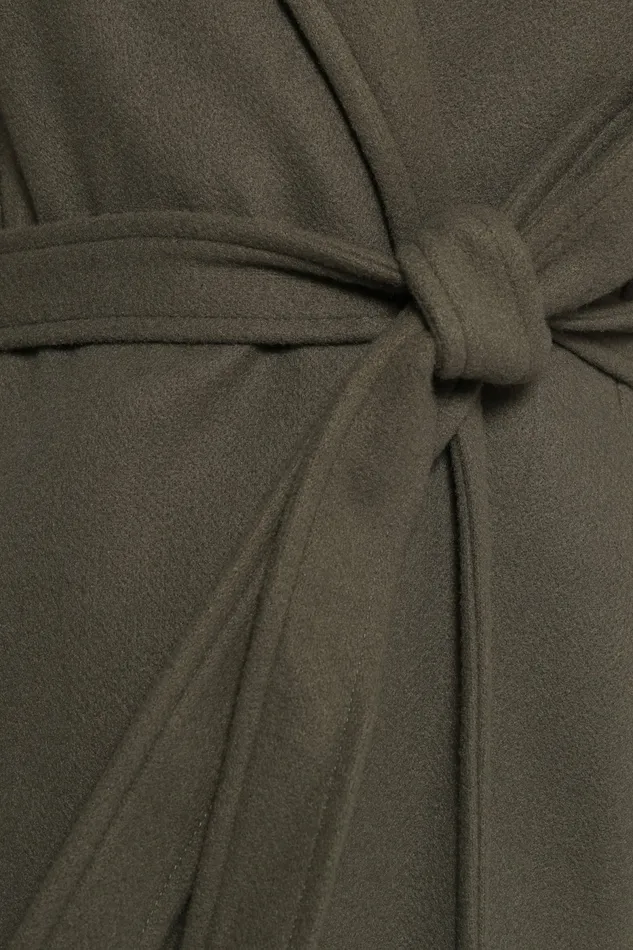 Violeta Tie Front Coat Olive Women Jackets and Coats Petal and Pup