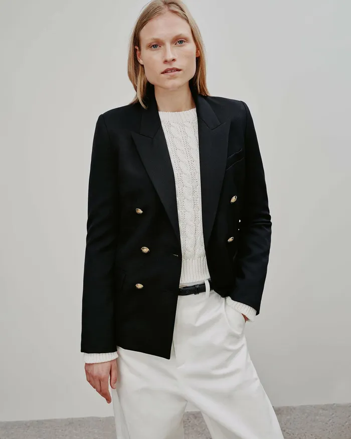 VIRA BLAZER Stone Women Nili Lotan Jackets and Blazers