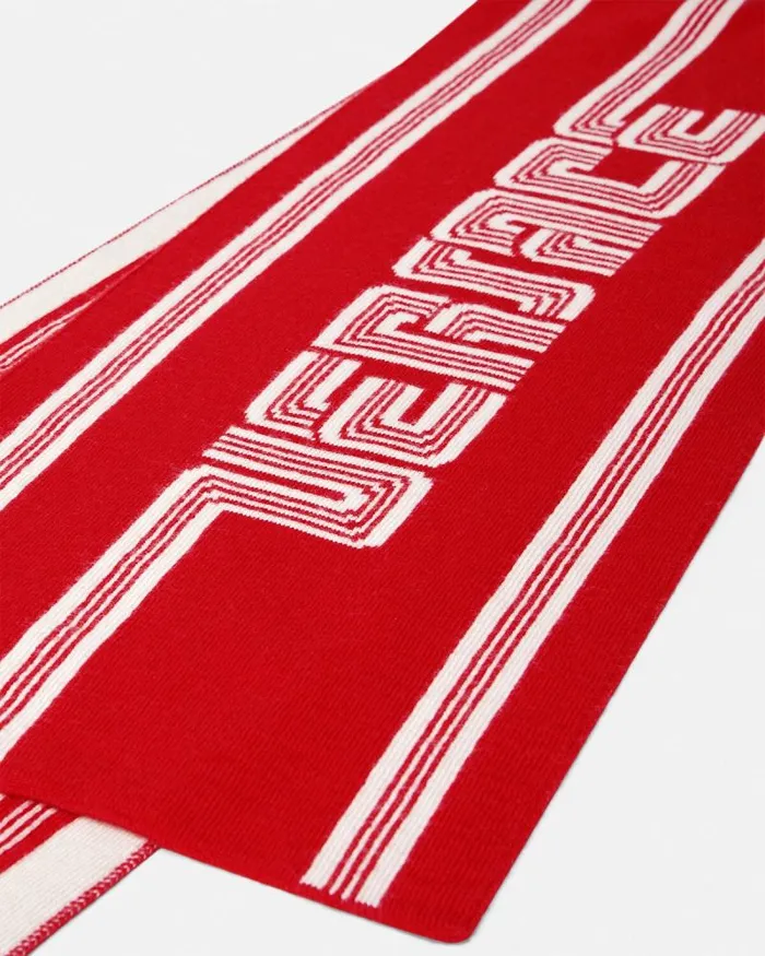 Volcanico Kids Logo Knit Scarf Red Children Versace Accessories