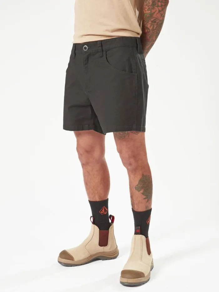 Volcom Workwear Bevel Work Shorts 8211 Black Mens Volcom Shorts