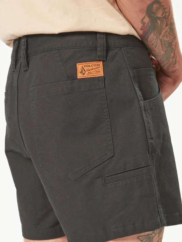 Volcom Workwear Bevel Work Shorts 8211 Black Mens Volcom Shorts