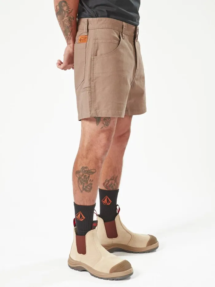 Volcom Workwear Bevel Work Shorts 8211 Brindle Mens Volcom Shorts