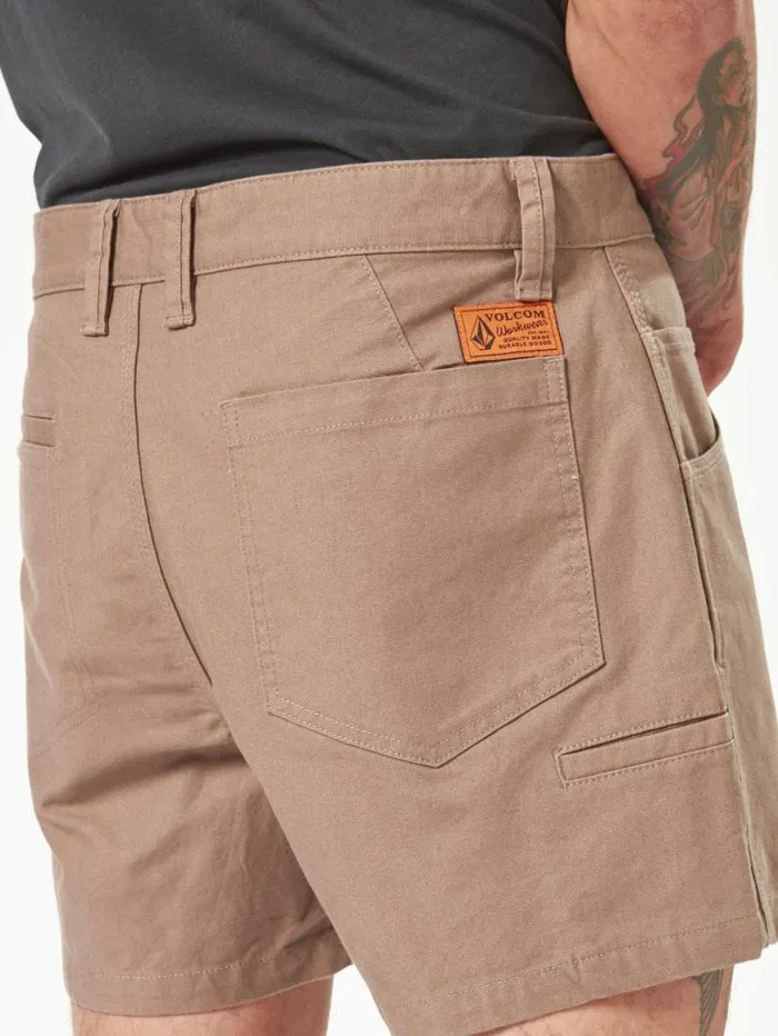 Volcom Workwear Bevel Work Shorts 8211 Brindle Mens Volcom Shorts