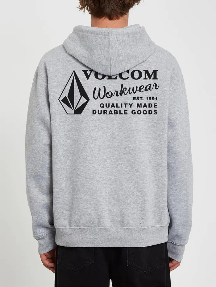 Volcom Workwear Pullover Hoodie 8211 Heather Grey Mens Volcom Hoodies and Sweatshirts