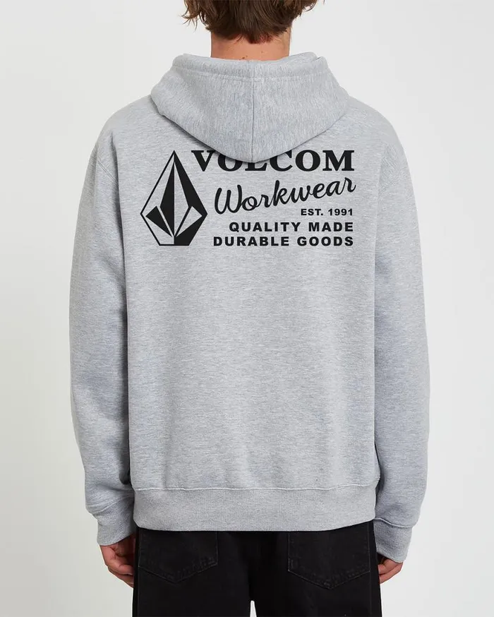 Volcom Workwear Pullover Hoodie 8211 Heather Grey Mens Volcom Hoodies and Sweatshirts