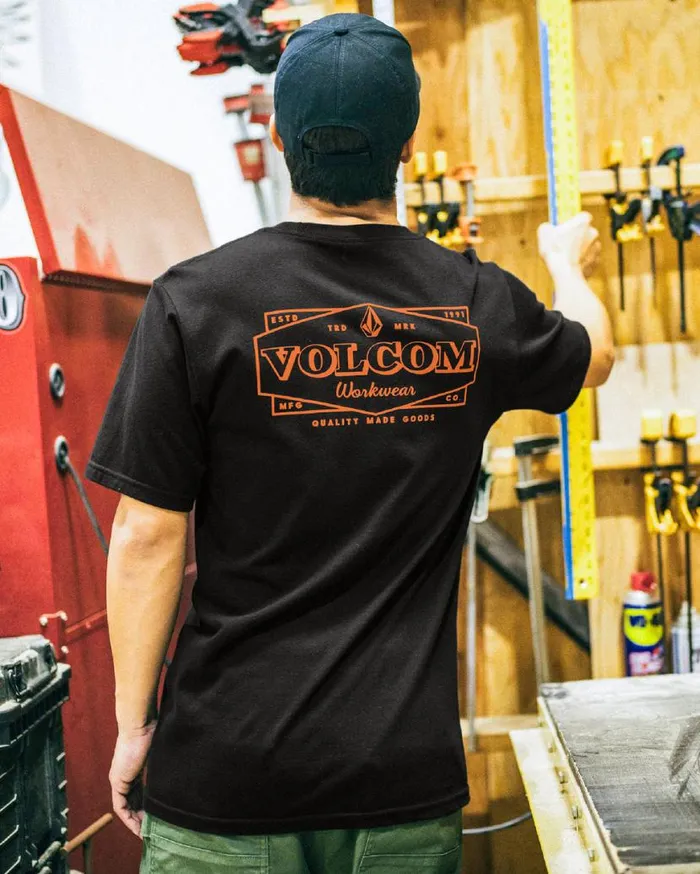 Volcom Workwear Union Short Sleeve Tee 8211 Black Mens Volcom TShirts and Tanks