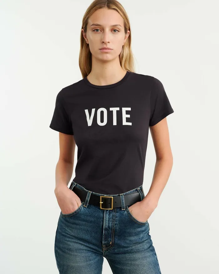 VOTE TEE Washed Black Women Nili Lotan Tees
