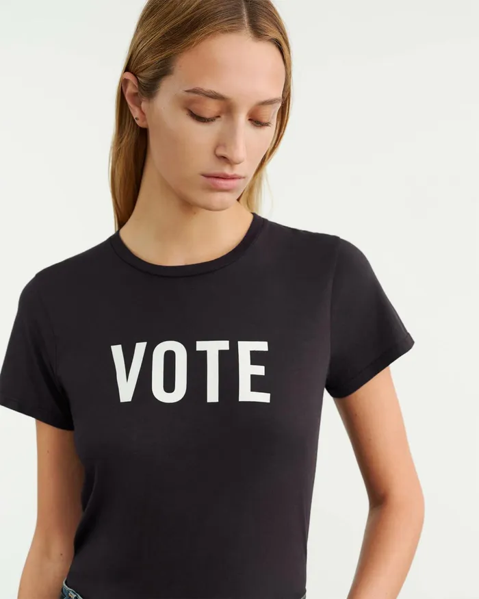 VOTE TEE Washed Black Women Nili Lotan Tees