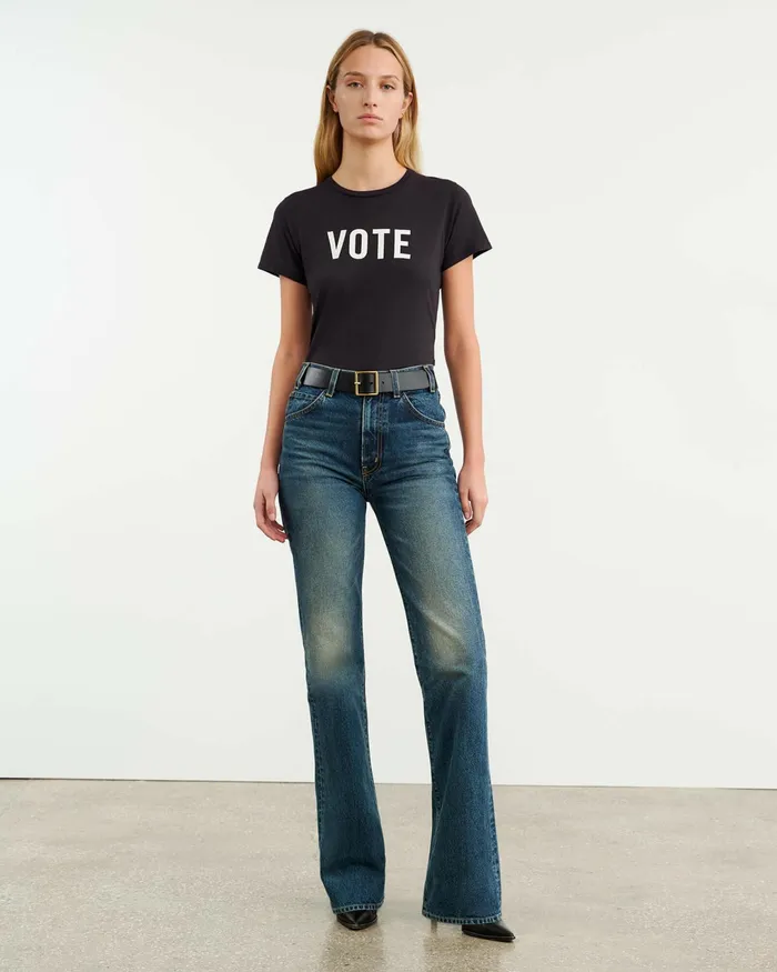 VOTE TEE Washed Black Women Nili Lotan Tees
