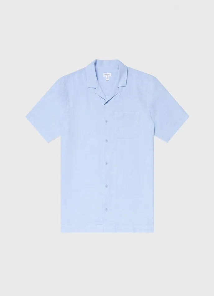 Waffle Camp Collar Shirt Cool Blue Men SUNSPEL Shirts
