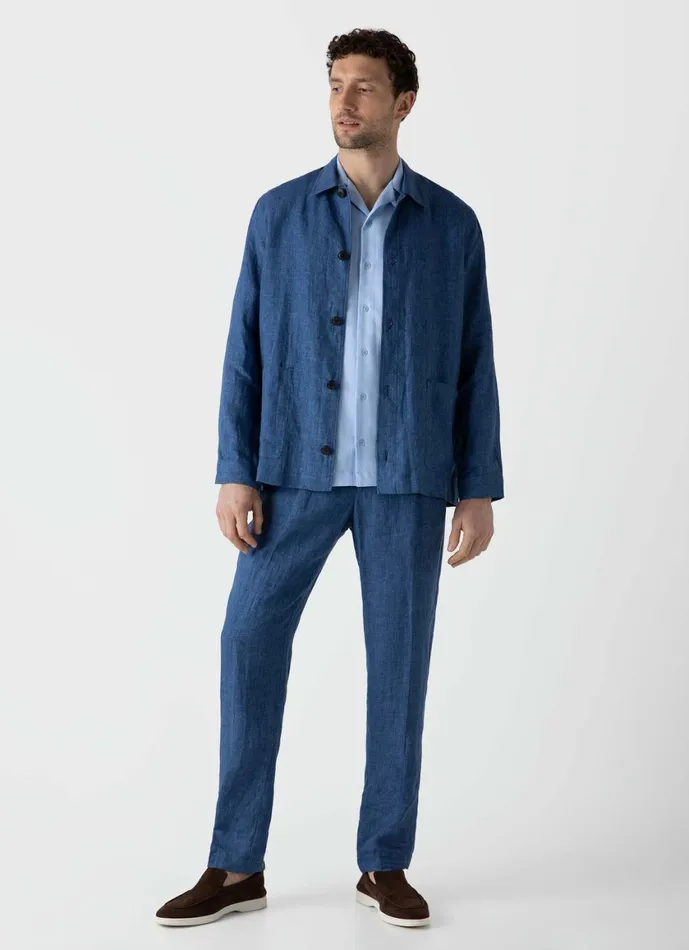 Waffle Camp Collar Shirt Cool Blue Men SUNSPEL Shirts