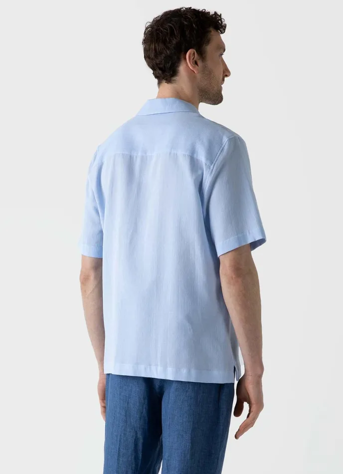 Waffle Camp Collar Shirt Cool Blue Men SUNSPEL Shirts
