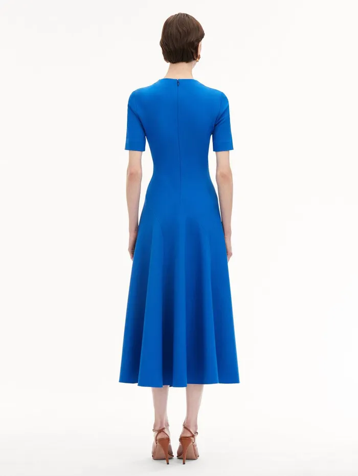 Wave Detail Midi Dress Lapis Women Oscar De La Renta Dresses Wave Detail Midi Dress Lapis Women Oscar De La Renta Dresses