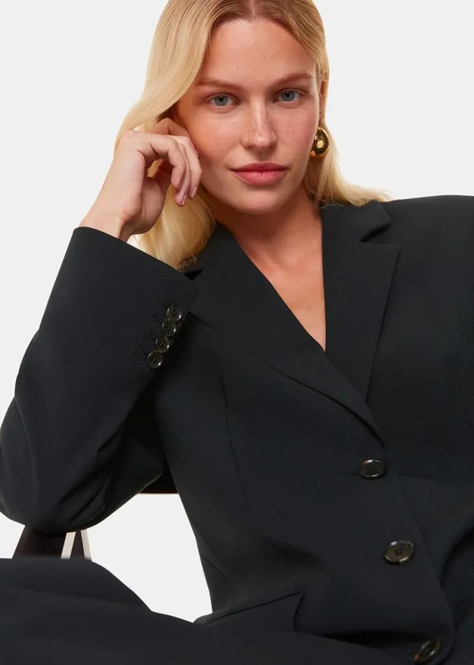 Whistles Coats and Jackets Black Amelie Wool Blend Blazer 8211 Women