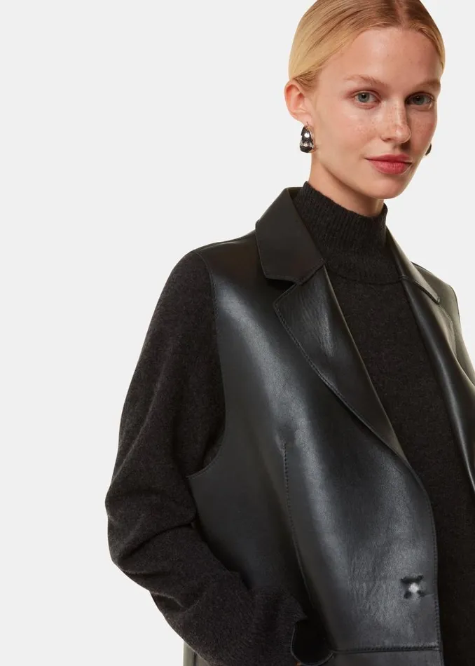 Whistles Coats and Jackets Black Edna Clean Bonded Waistcoat 8211 Women