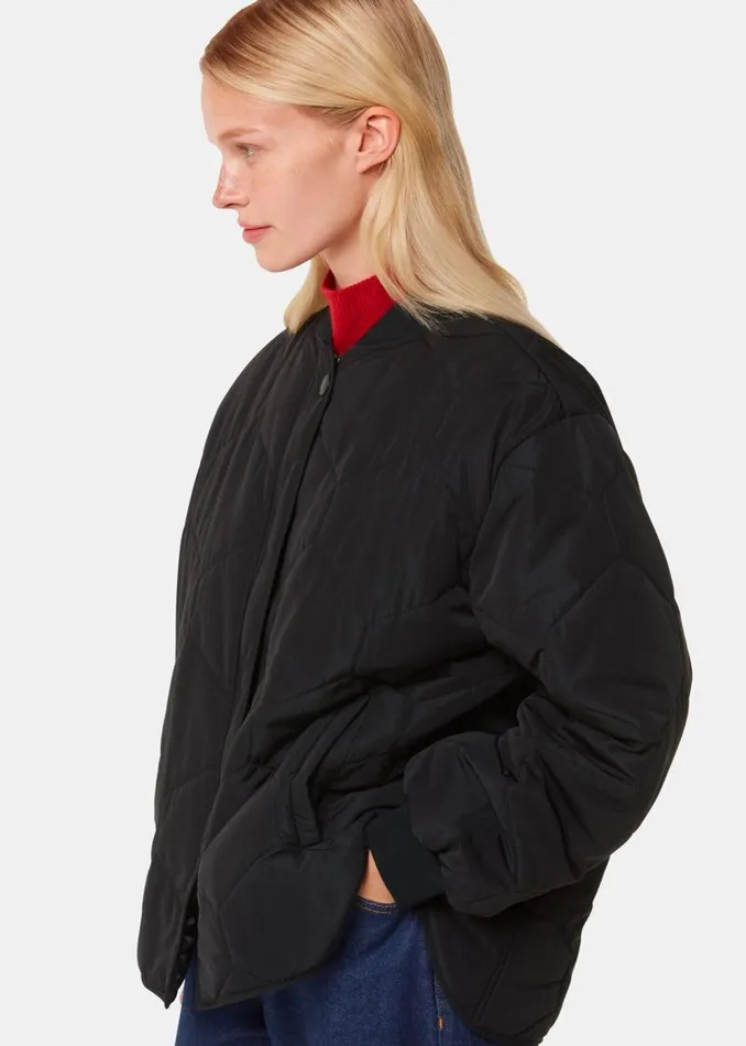 Whistles Coats and Jackets Black Ida Short Quilted Coat 8211 Women