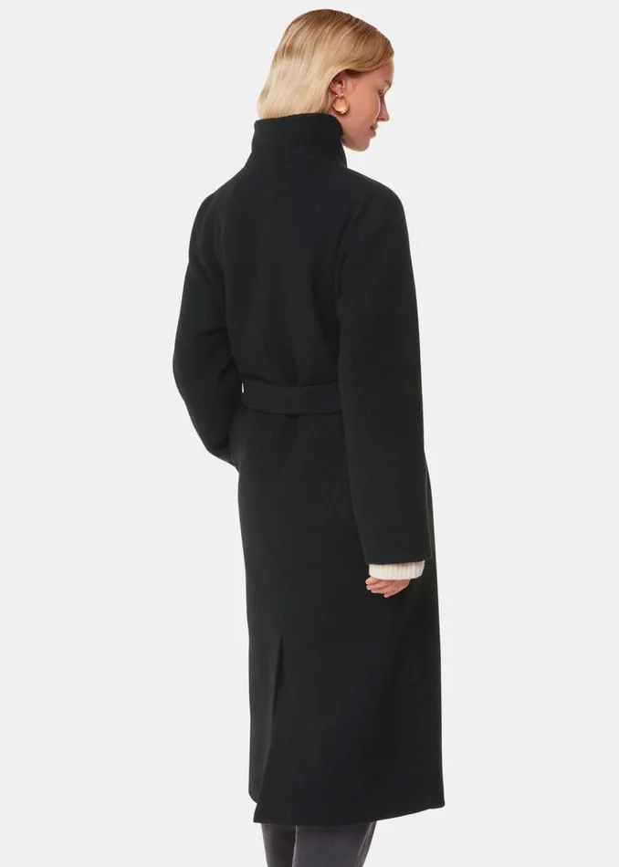 Whistles Coats and Jackets Black Morgan Funnel Neck Coat 8211 Women